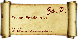 Zsebe Petúnia névjegykártya